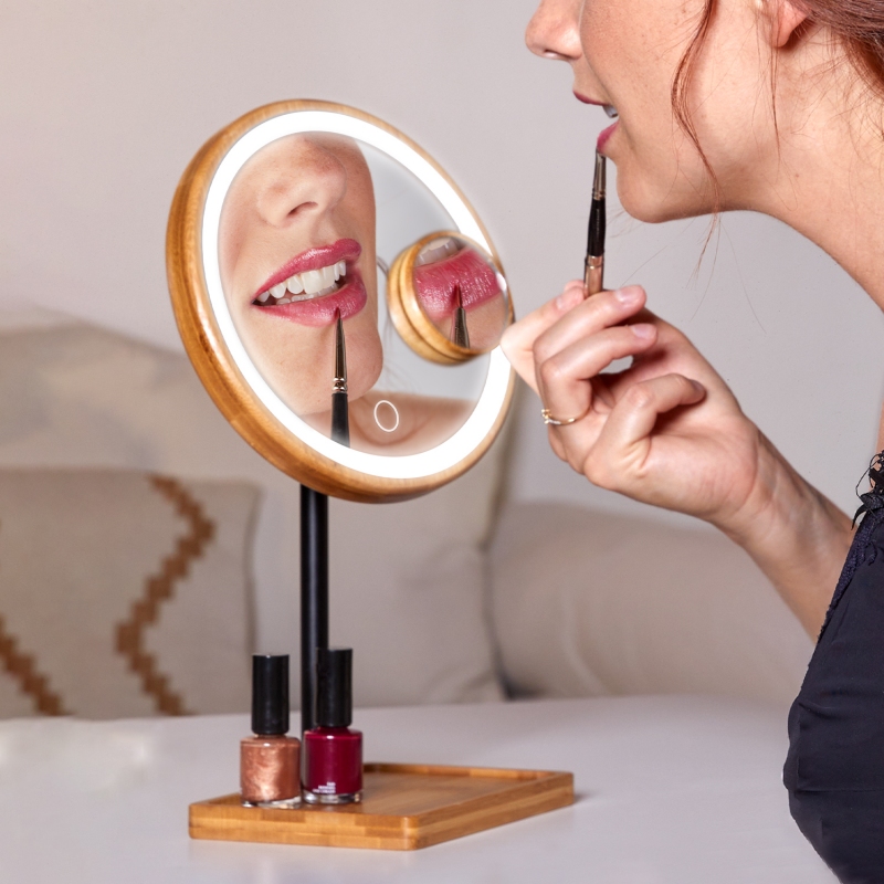 Kozmetično ogledalo Lanaform Bamboo Mirror