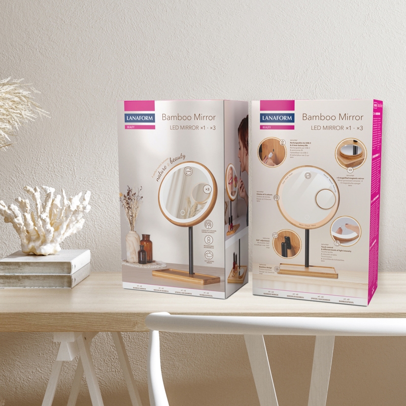 Kozmetično ogledalo Lanaform Bamboo Mirror