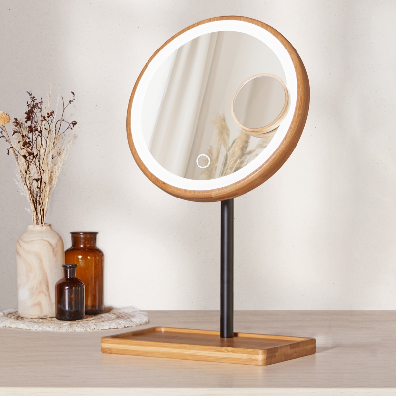 Kozmetično ogledalo Lanaform Bamboo Mirror